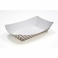 Pactiv 3 LB Basketweave Tray White / Red 7.68 in. x 4.90 in. x 2.18 in., 500PK D3T